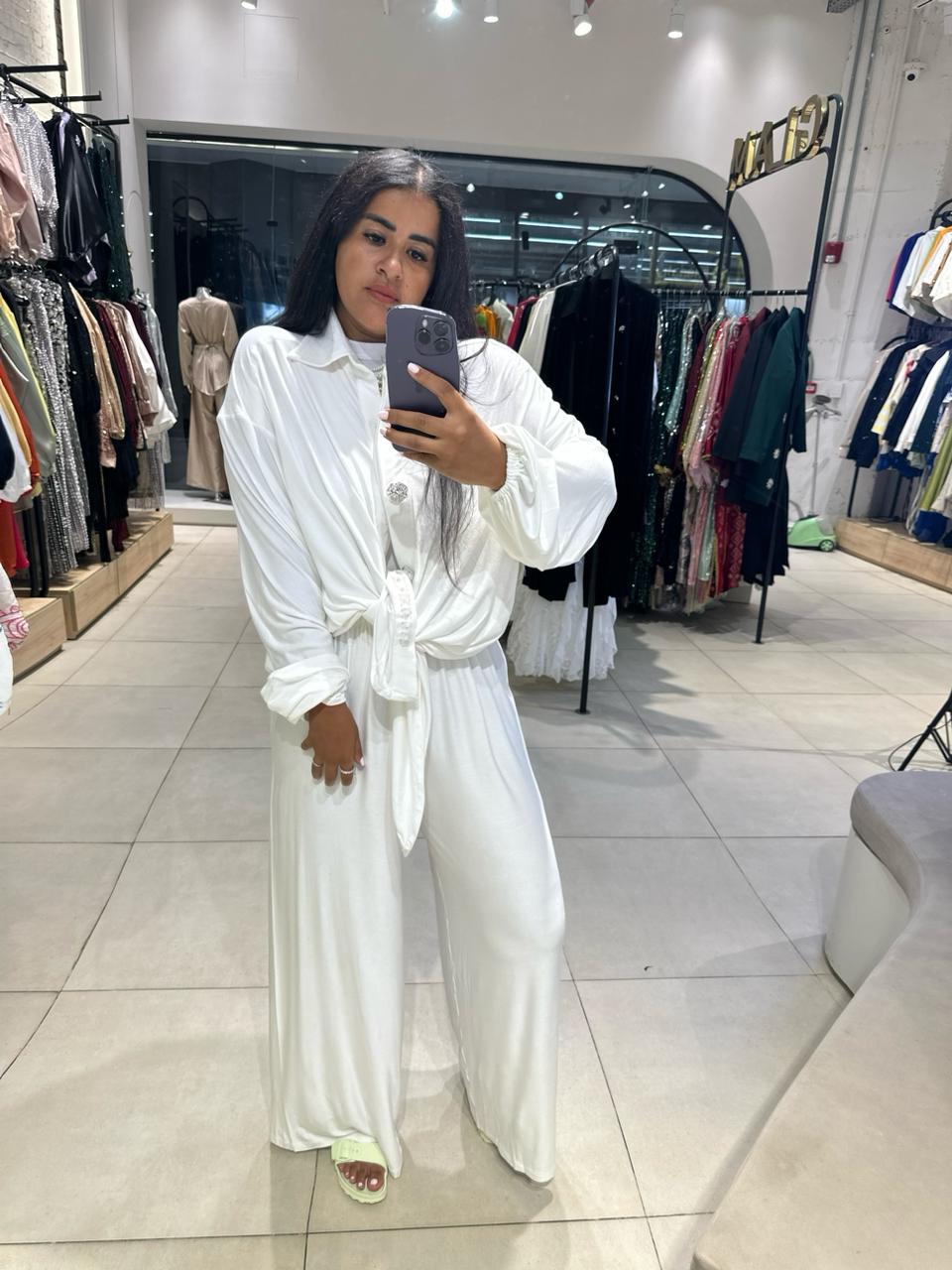 Drape White Top