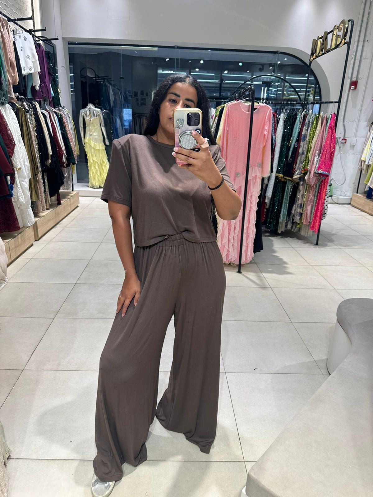 Shouldered Brown Top