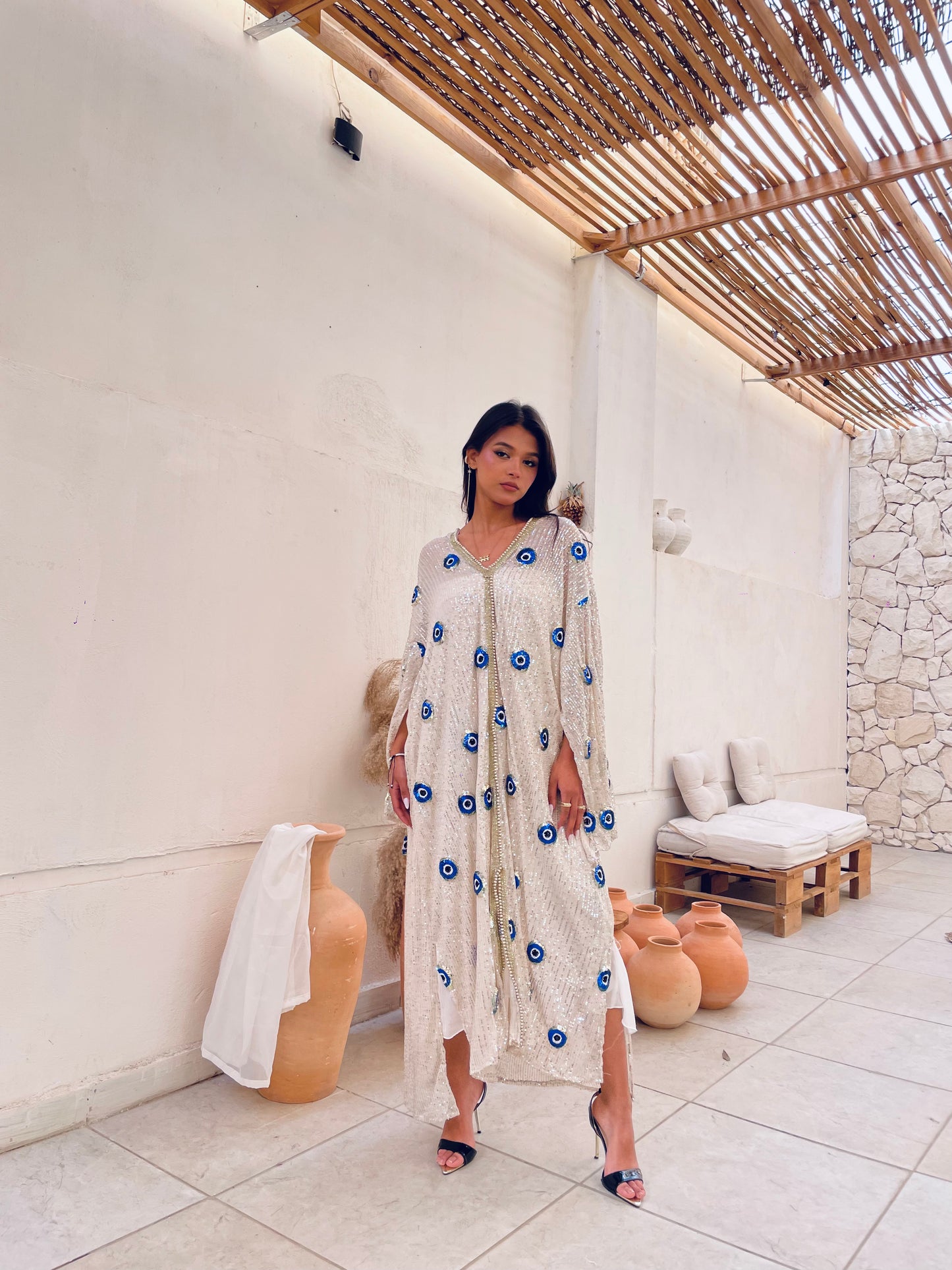 Sequined Kaftan Dress
