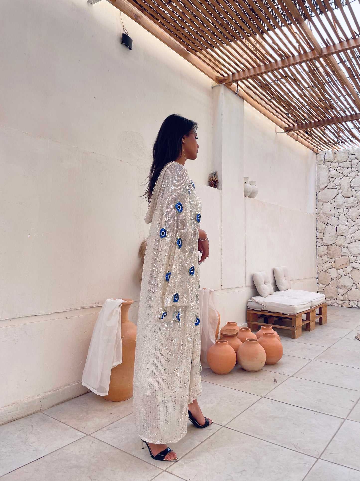 Sequined Kaftan Dress