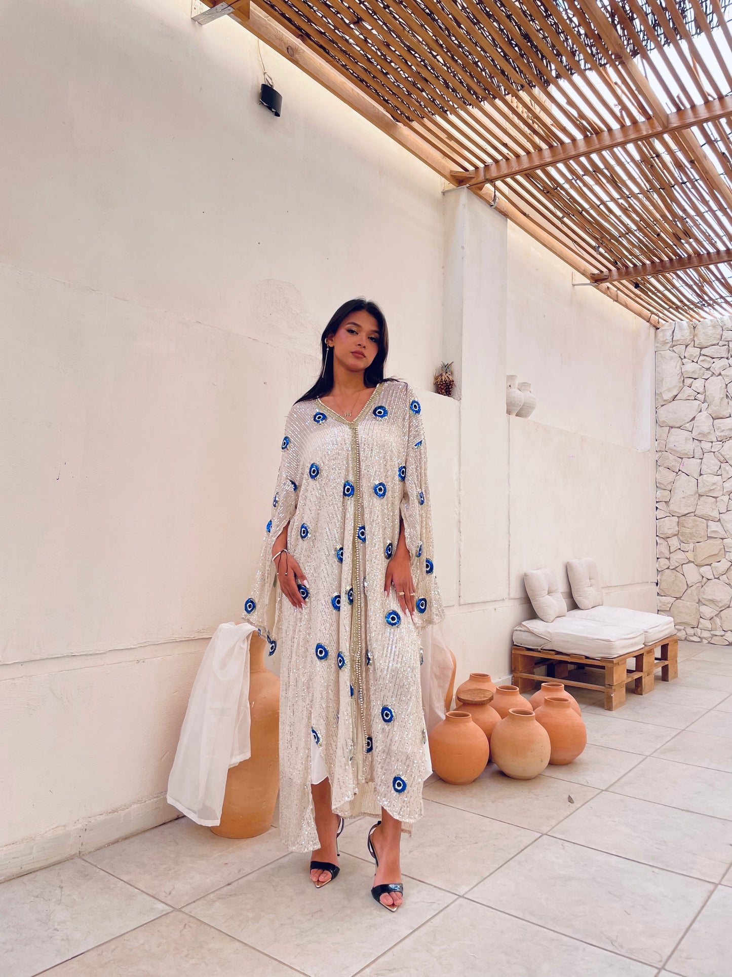 Sequined Kaftan Dress