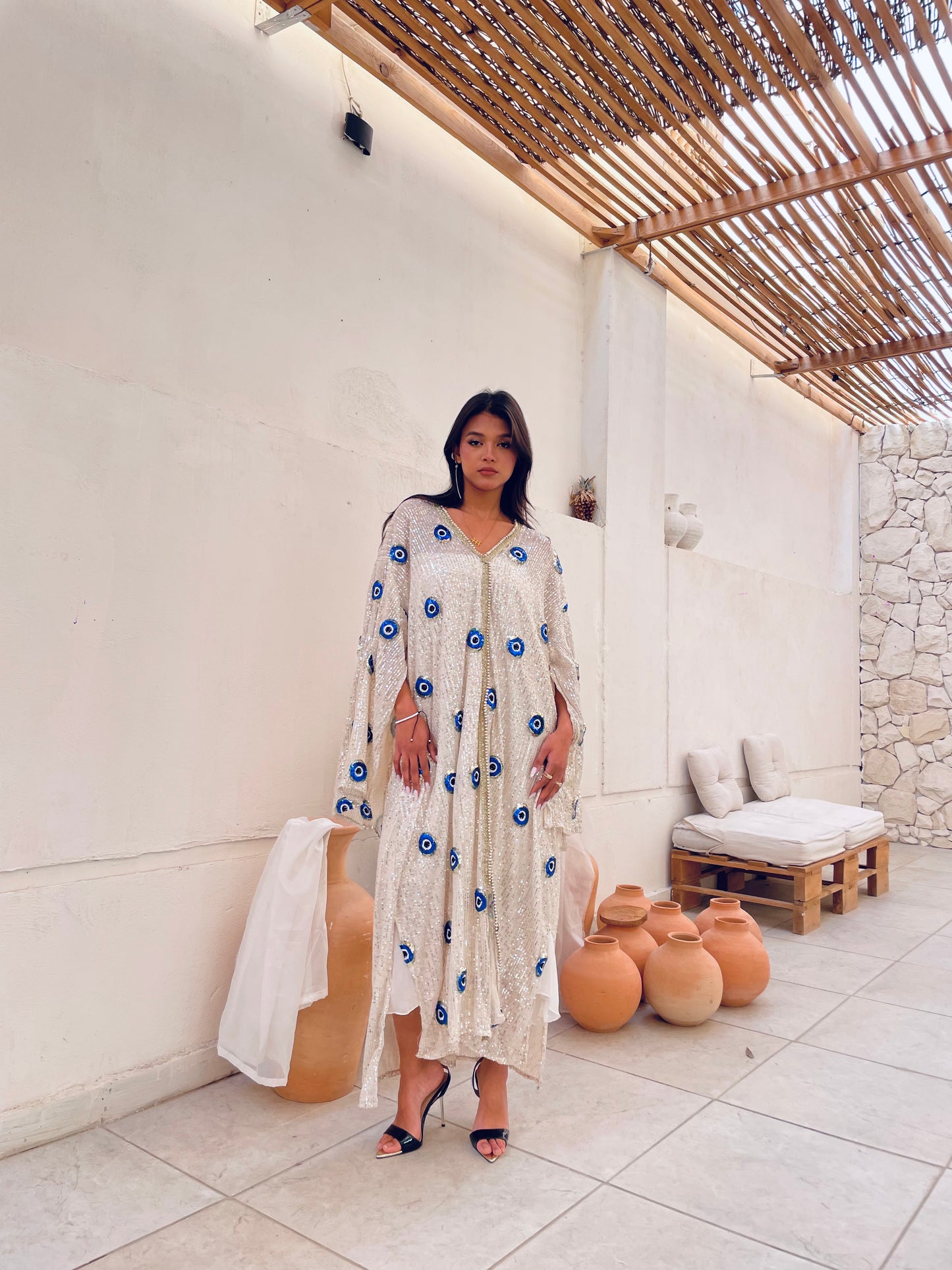 Sequined Kaftan Dress