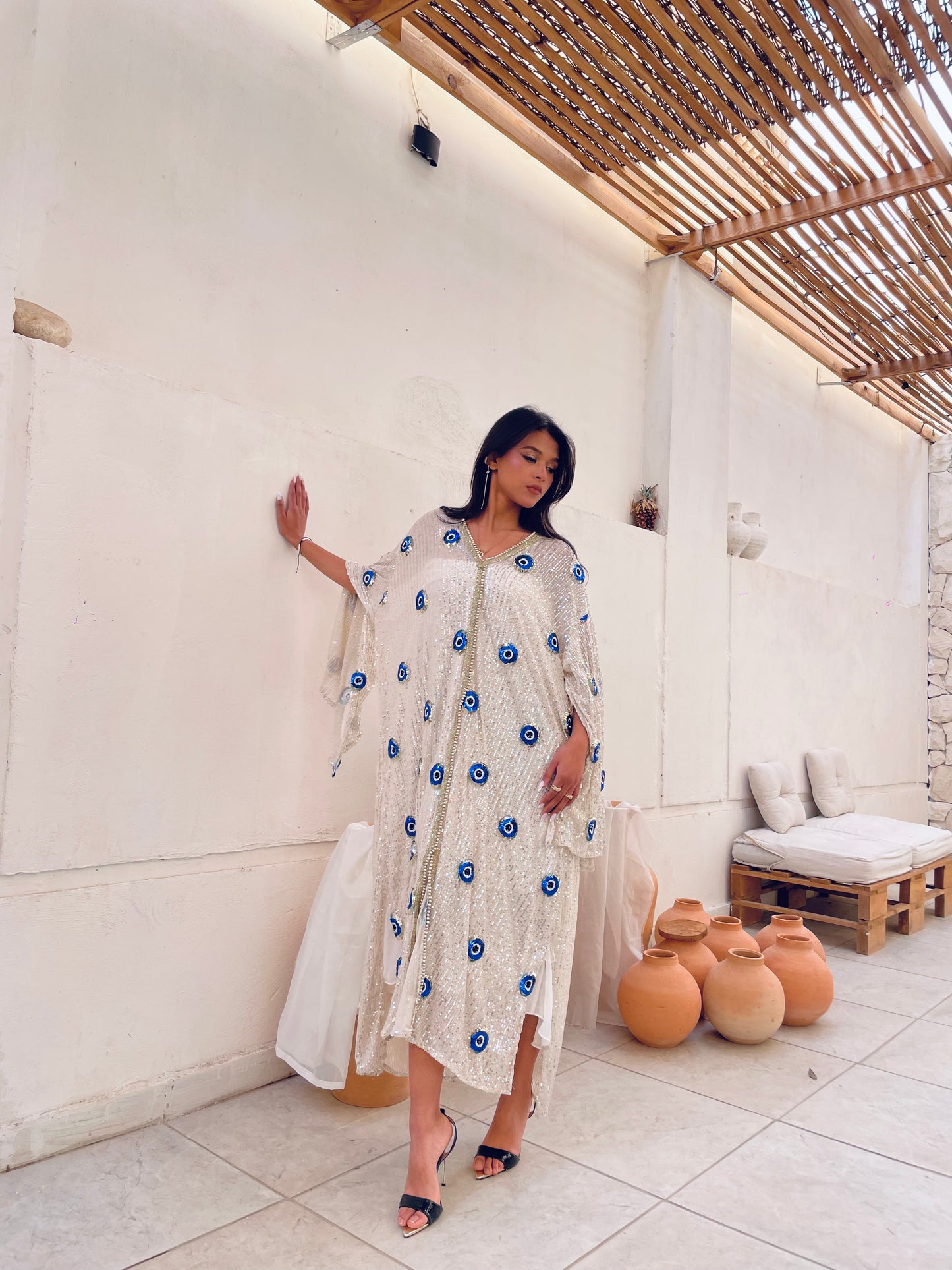 Sequined Kaftan Dress