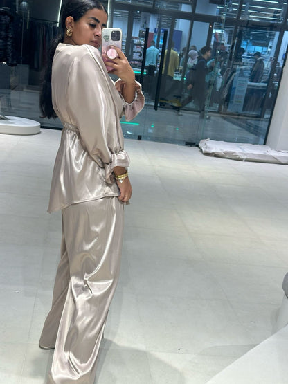 Wide Leg Satin Pants