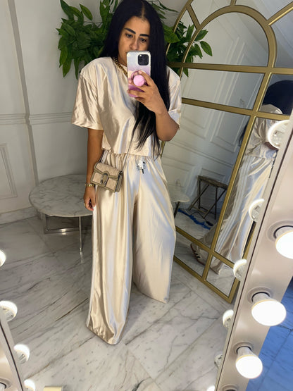 Light Gold Crop Tee
