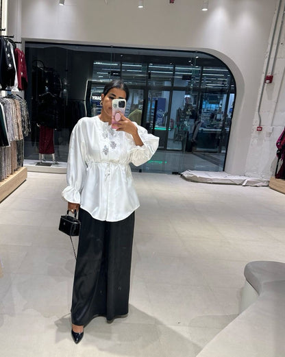 Wide Leg Satin Pants