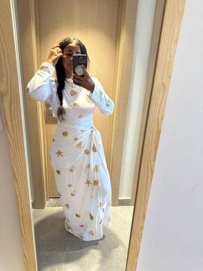 Under the Sea White and Gold Burkini