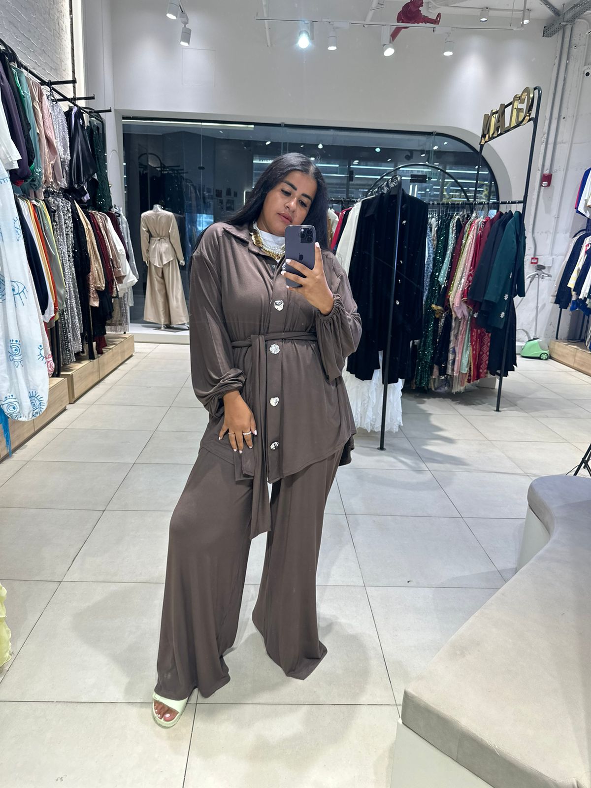 Drape Mocha Top
