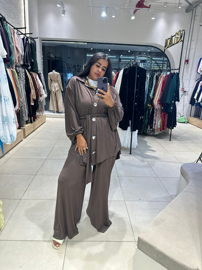Drape Mocha Top