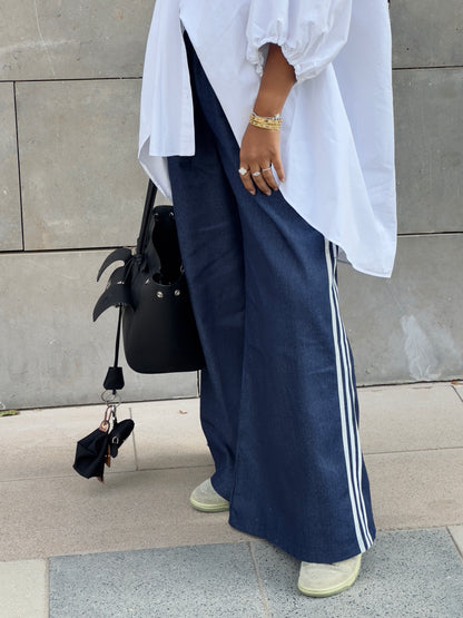 White Stripe Trackpants