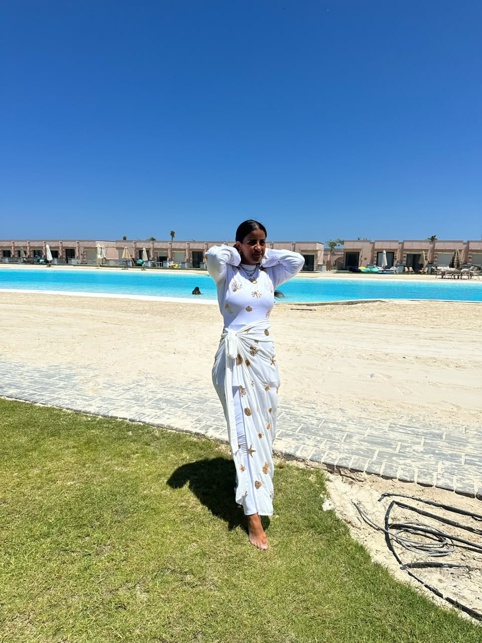 Under the Sea White and Gold Burkini