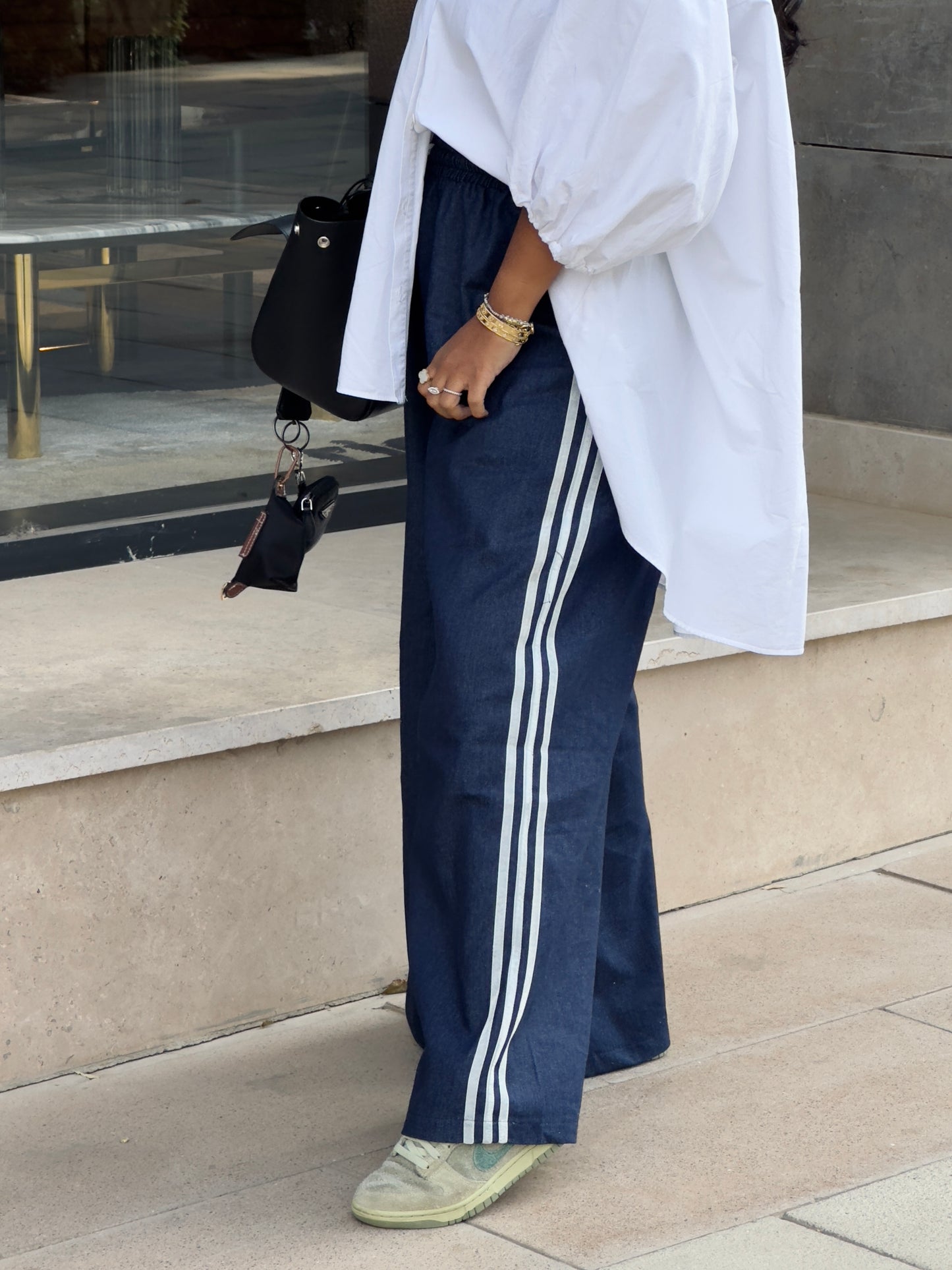 White Stripe Trackpants