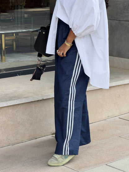 White Stripe Trackpants