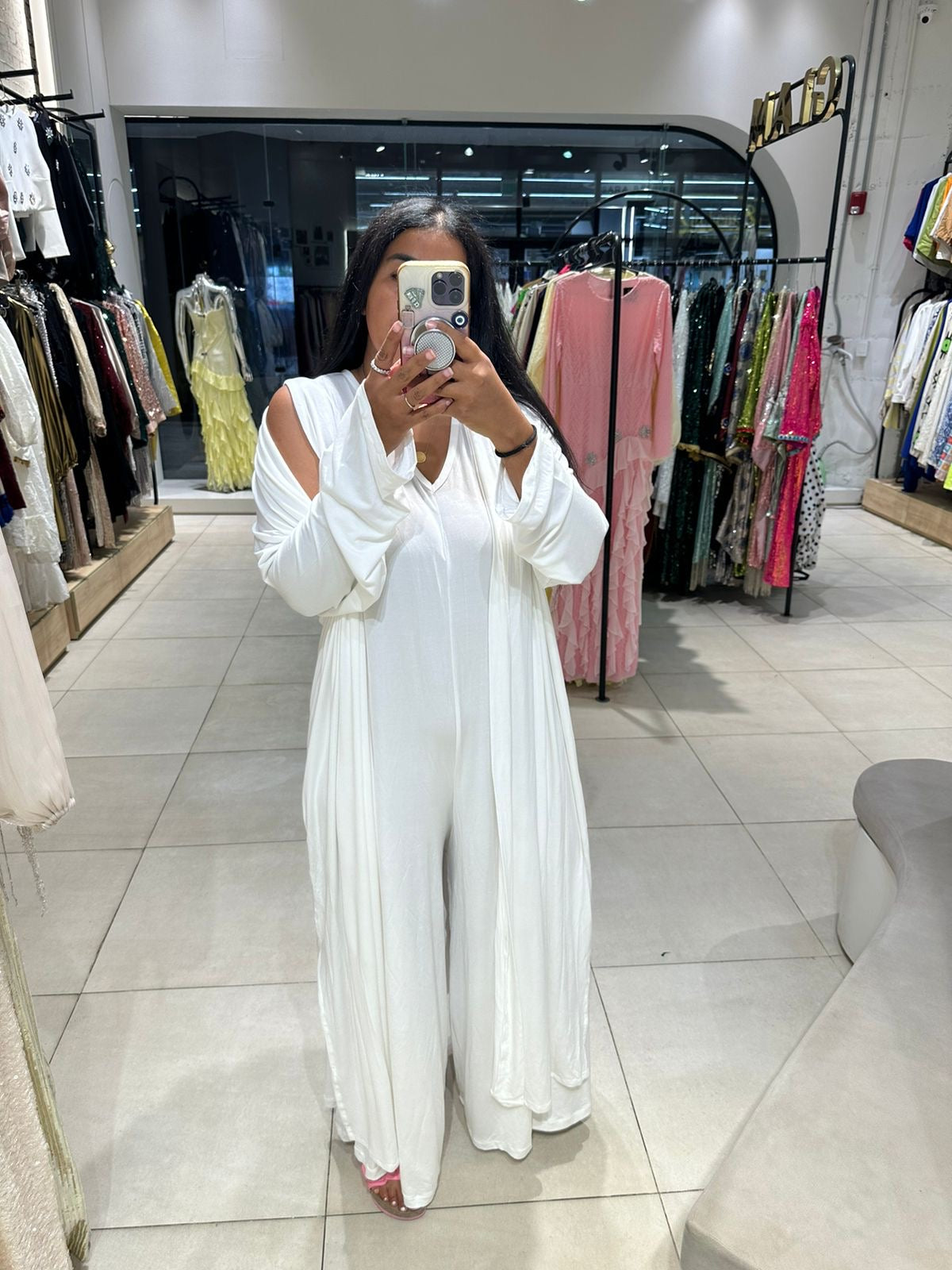 White Wide Jumpsuit