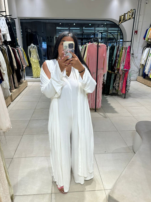 White Wide Jumpsuit