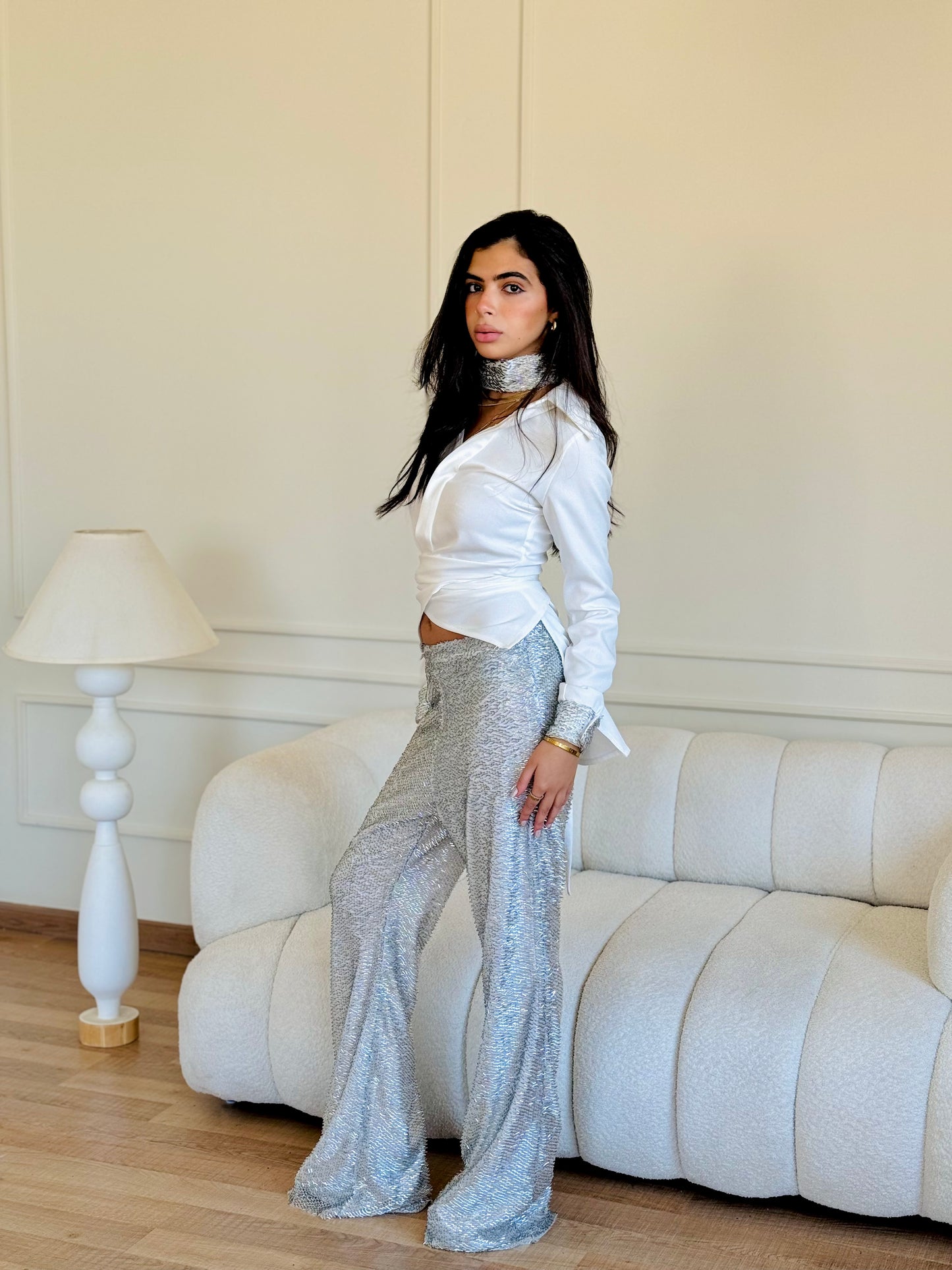 Silver Sequin Pants