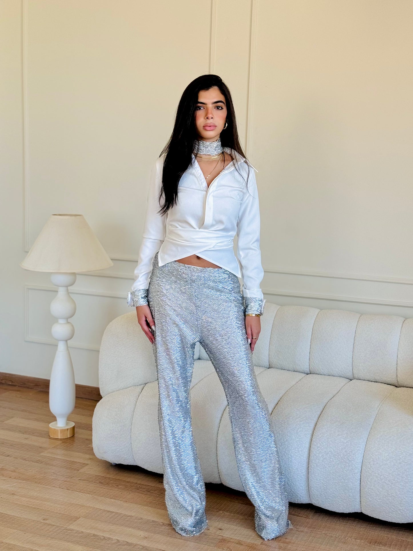 Silver Sequin Pants