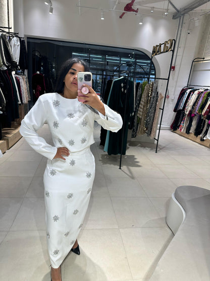 White Diamond Skirt Set