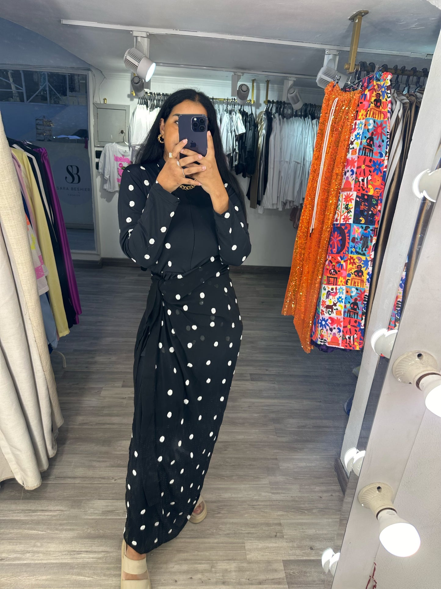 Black Polka Coverup