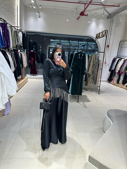 Draped Fringe Blouse