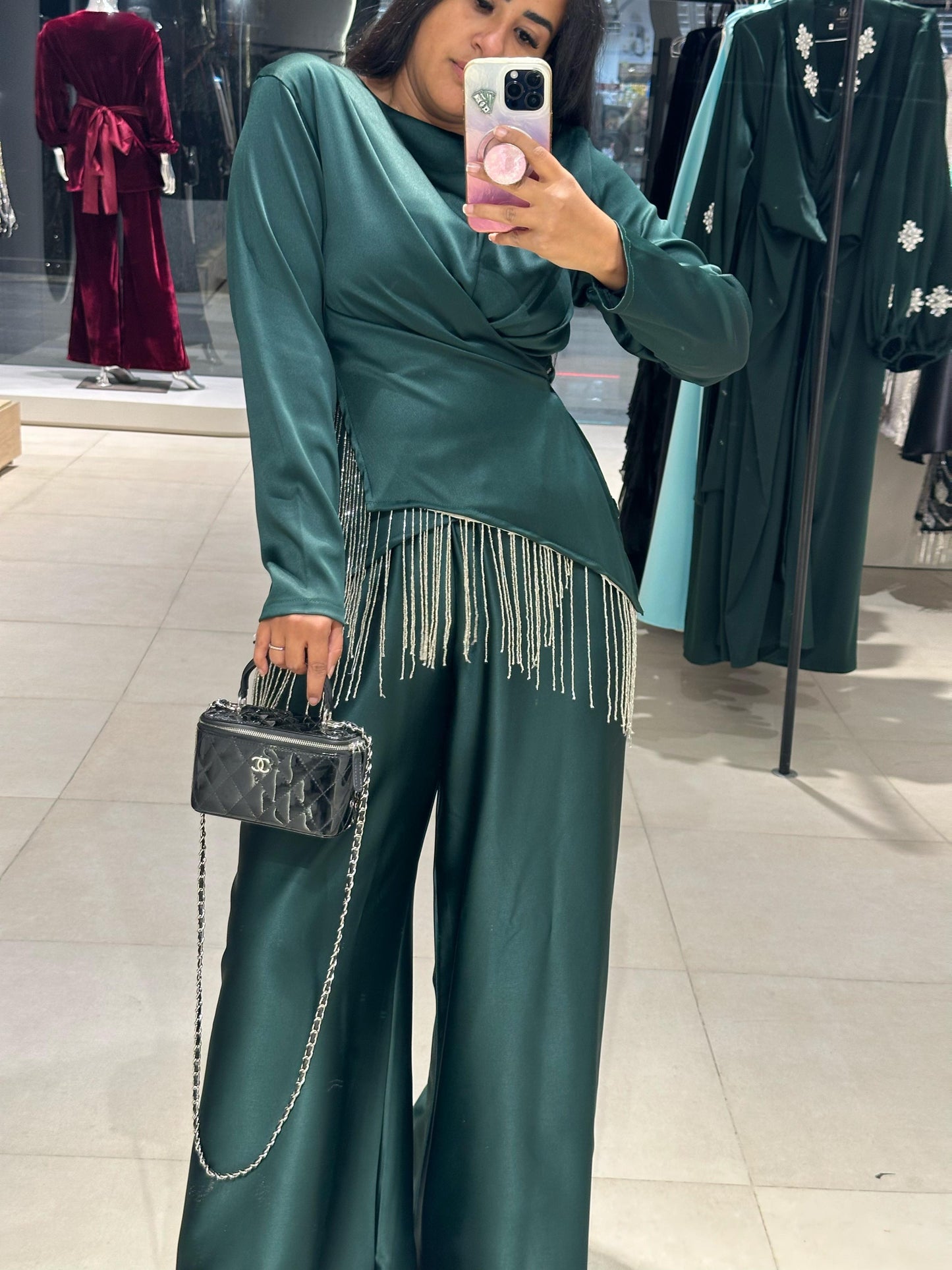 Draped Fringe Blouse