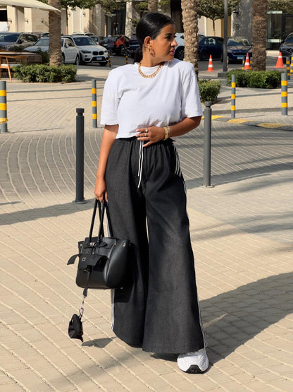 White Stripe Trackpants