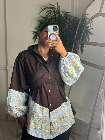 Brown Puffy Set