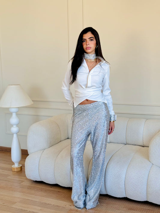 Silver Sequin Pants