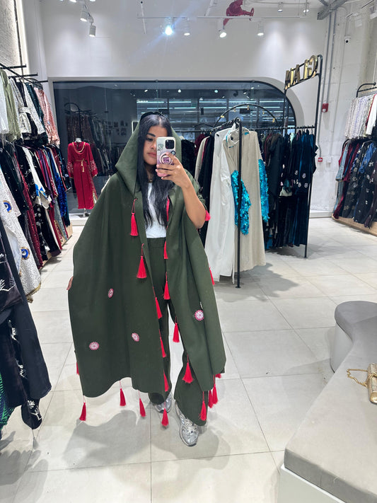 Olive Puff Track Pants
