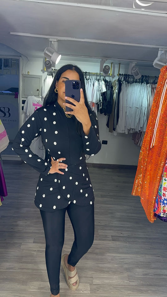 5 Piece Black Polka Burkini