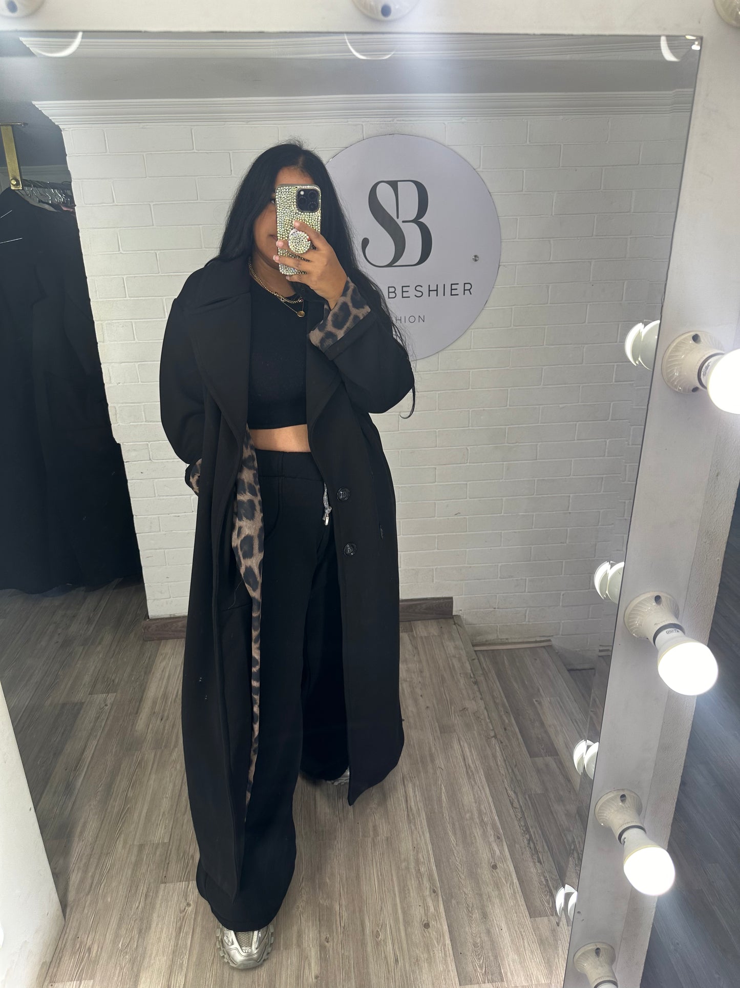 Black Leopard Coat