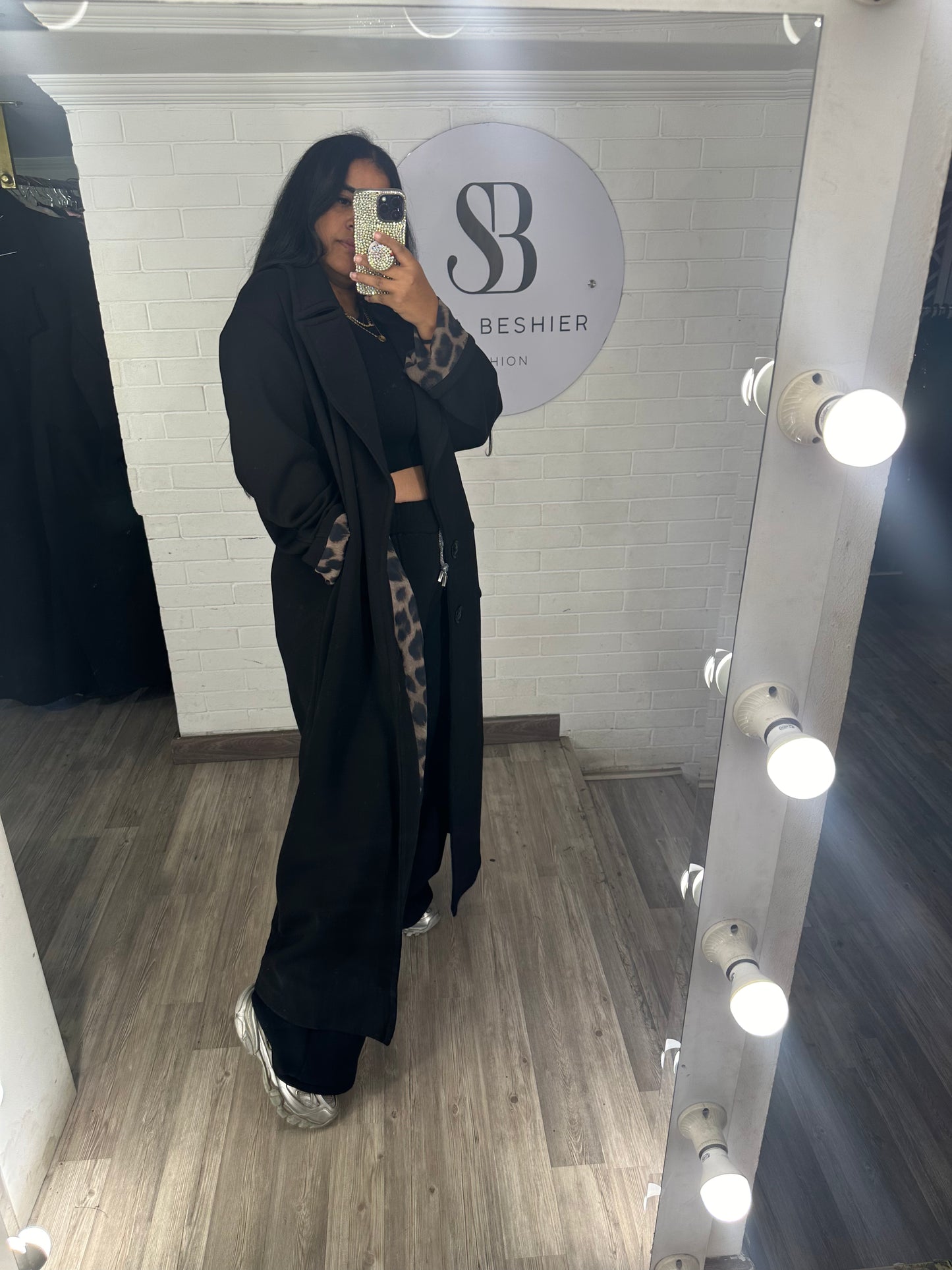 Black Leopard Coat