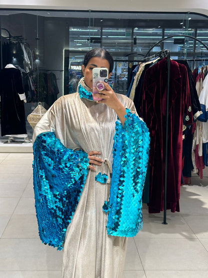 Creme Parrot Cape Dress