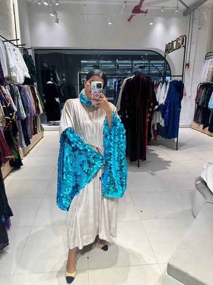 Creme Parrot Cape Dress