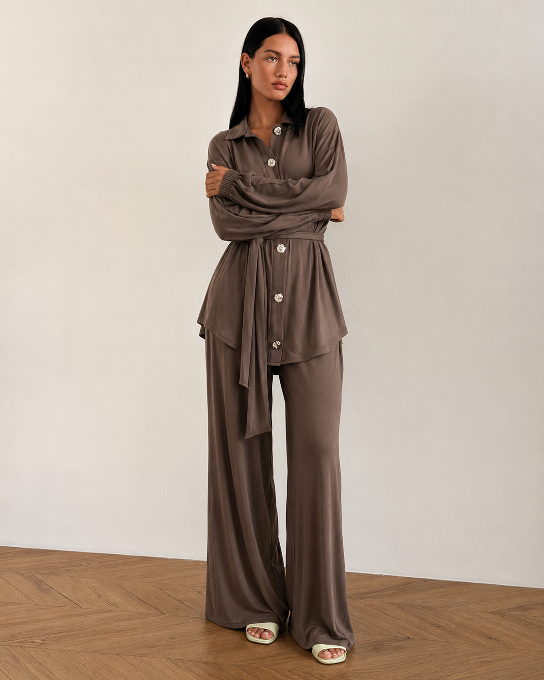 Drape Mocha Top