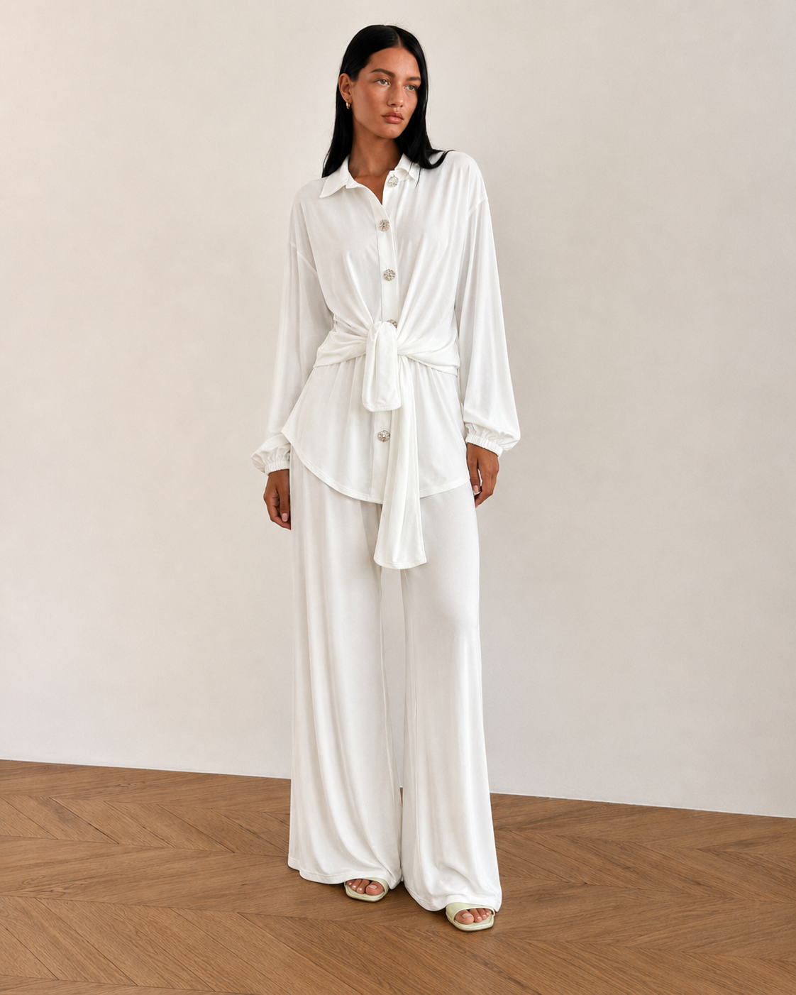 Drape White Top
