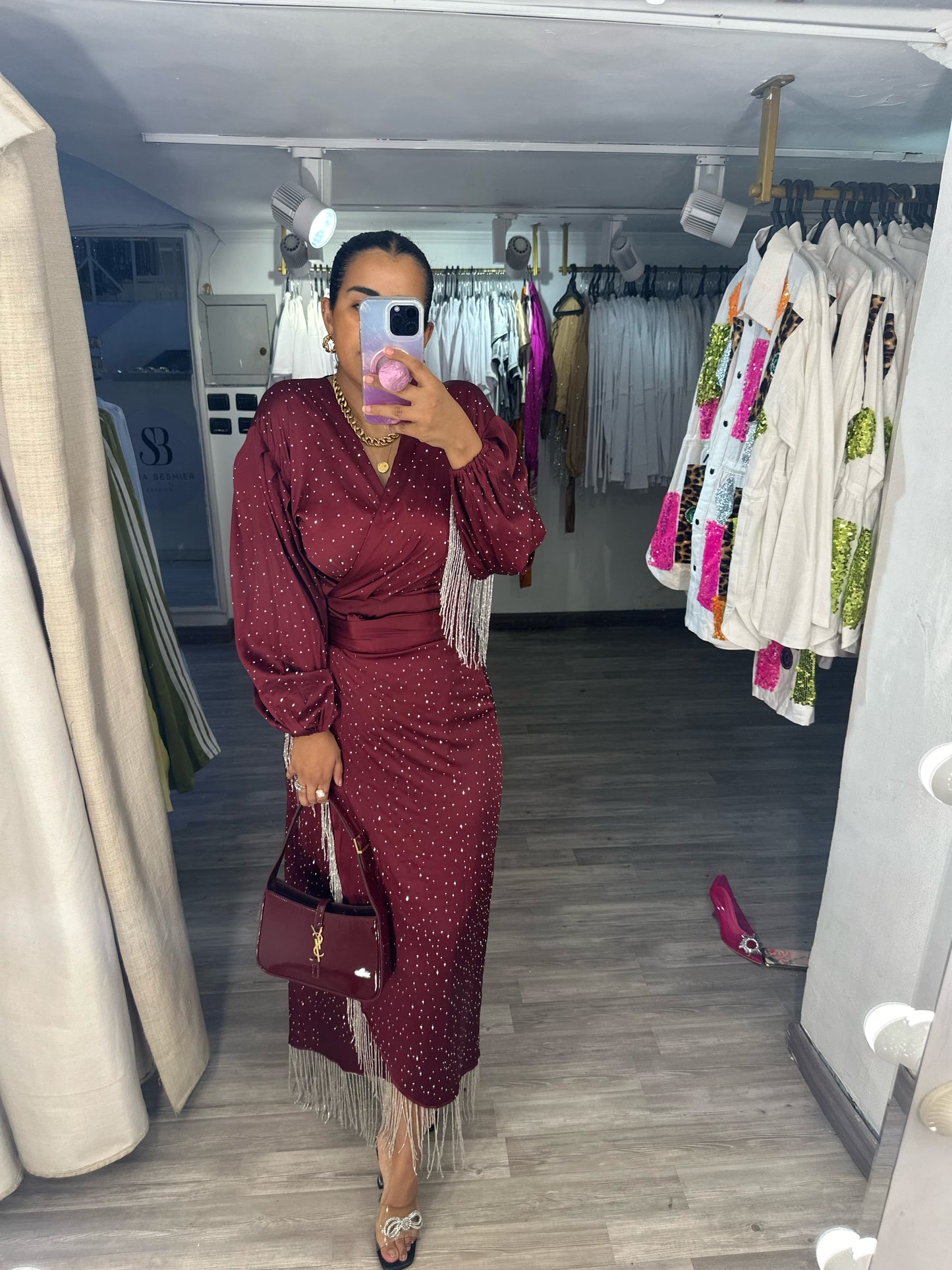 Burgundy Tango Skirt Set