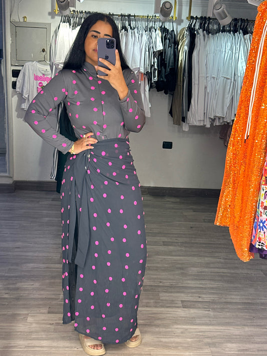 5 Piece Grey Polka Burkini
