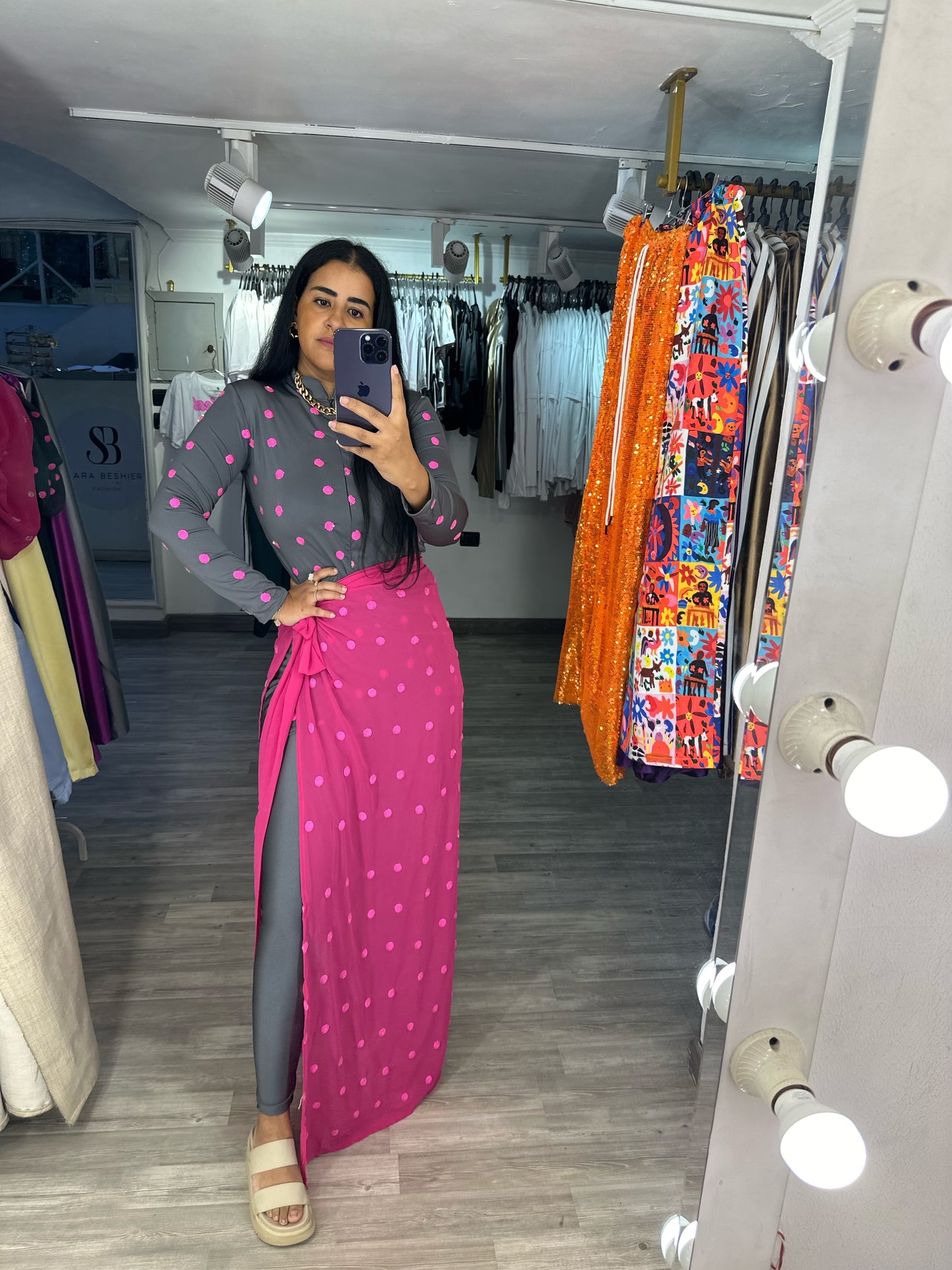 Pink Polka Coverup