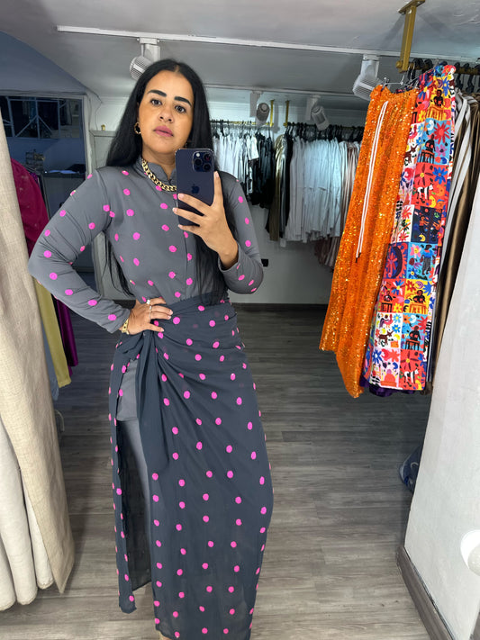 Grey Polka Coverup