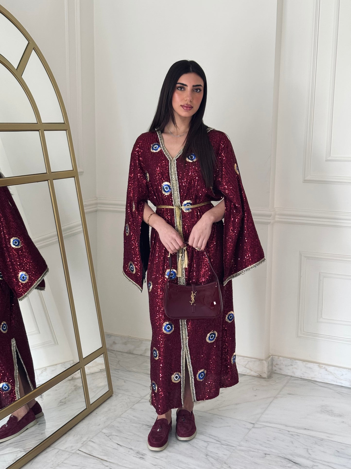 Burgundy Evil Eye Dress