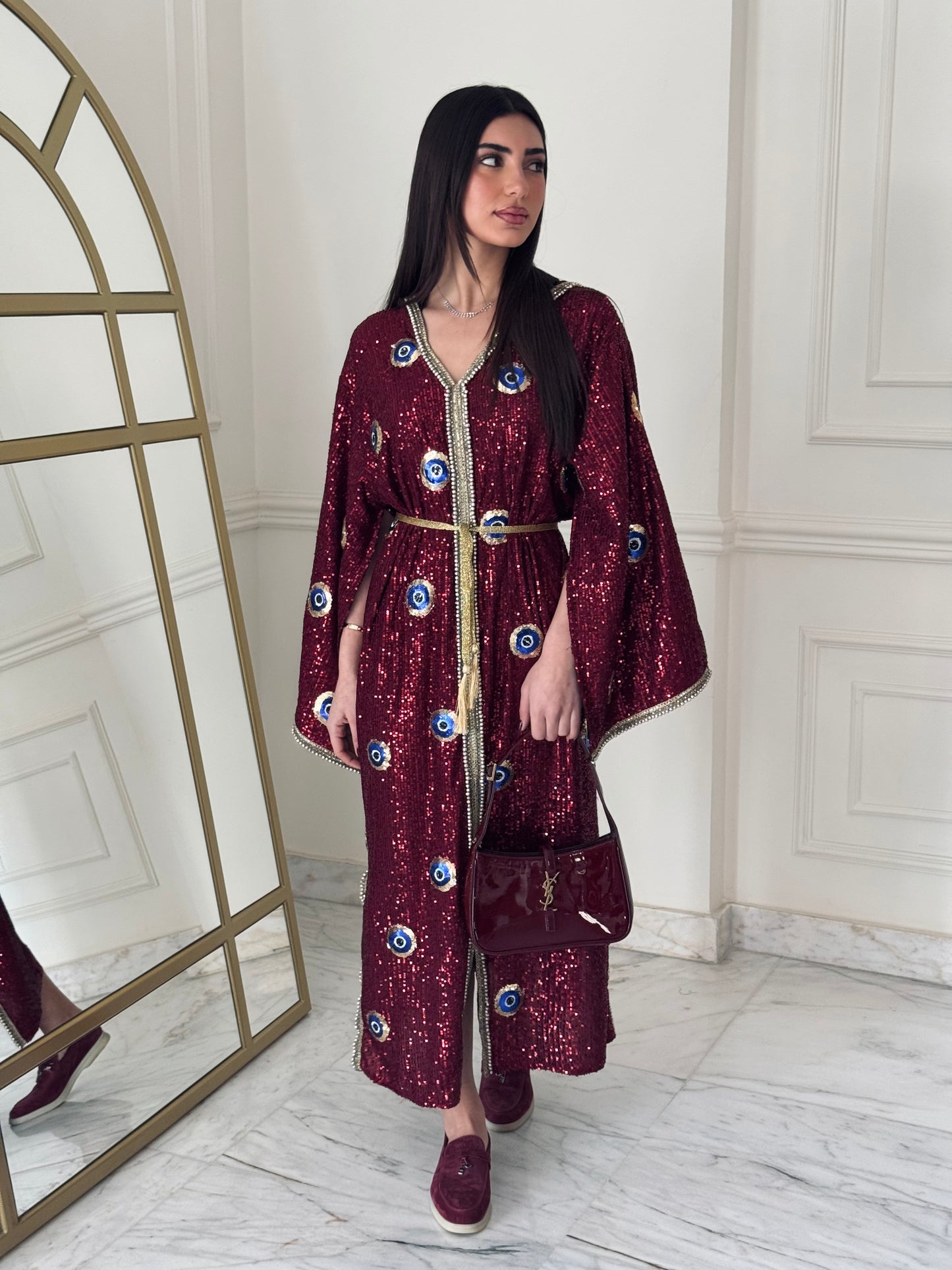 Burgundy Evil Eye Dress