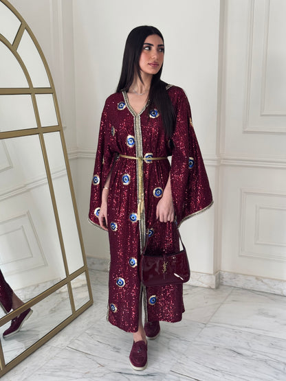 Burgundy Evil Eye Dress