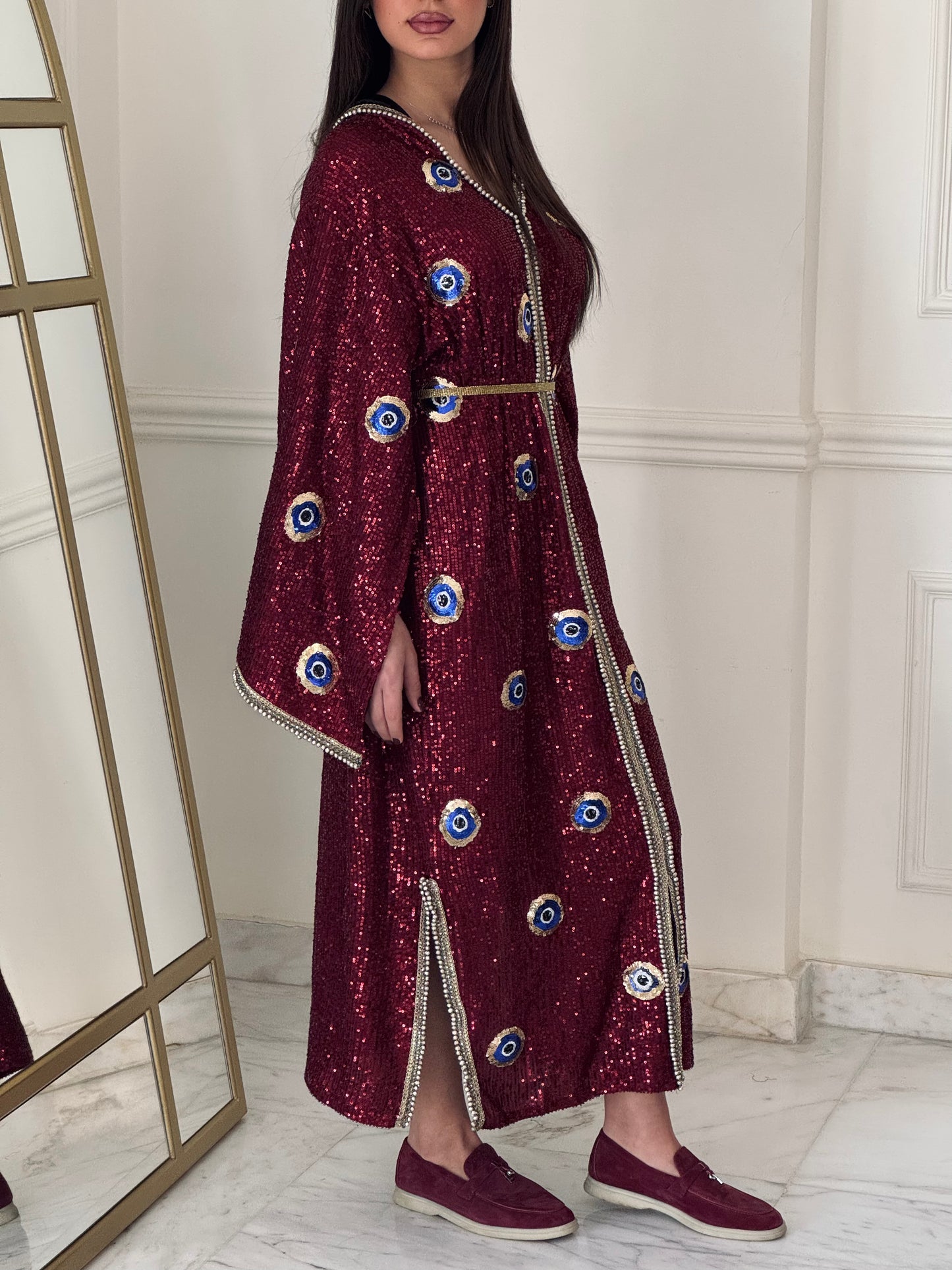 Burgundy Evil Eye Dress