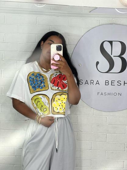 Breakfast Cropped Tee